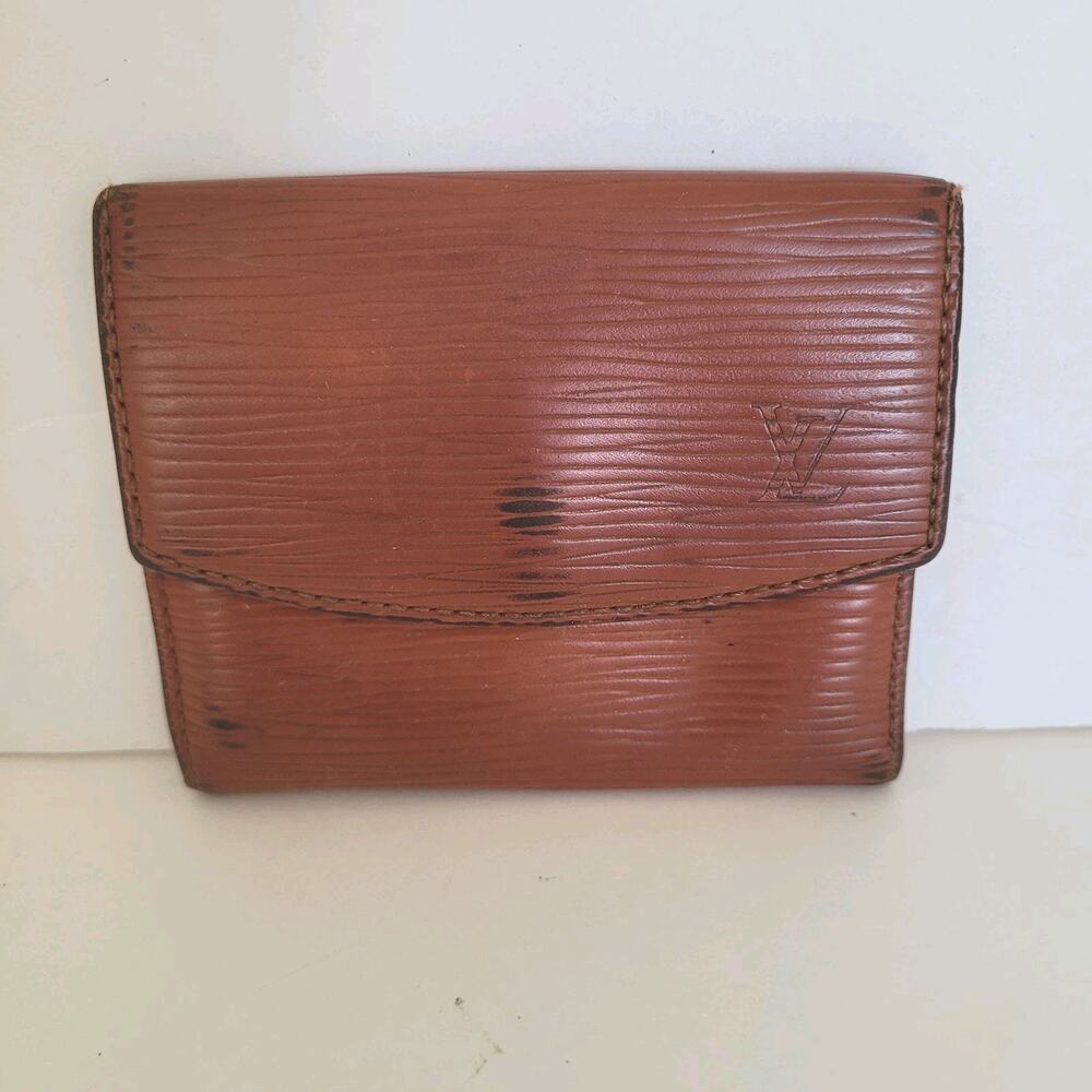 Louis Vuitton Epi Cartes Crédit Wallet Small Card Holder Brow Leather Retro Logo
